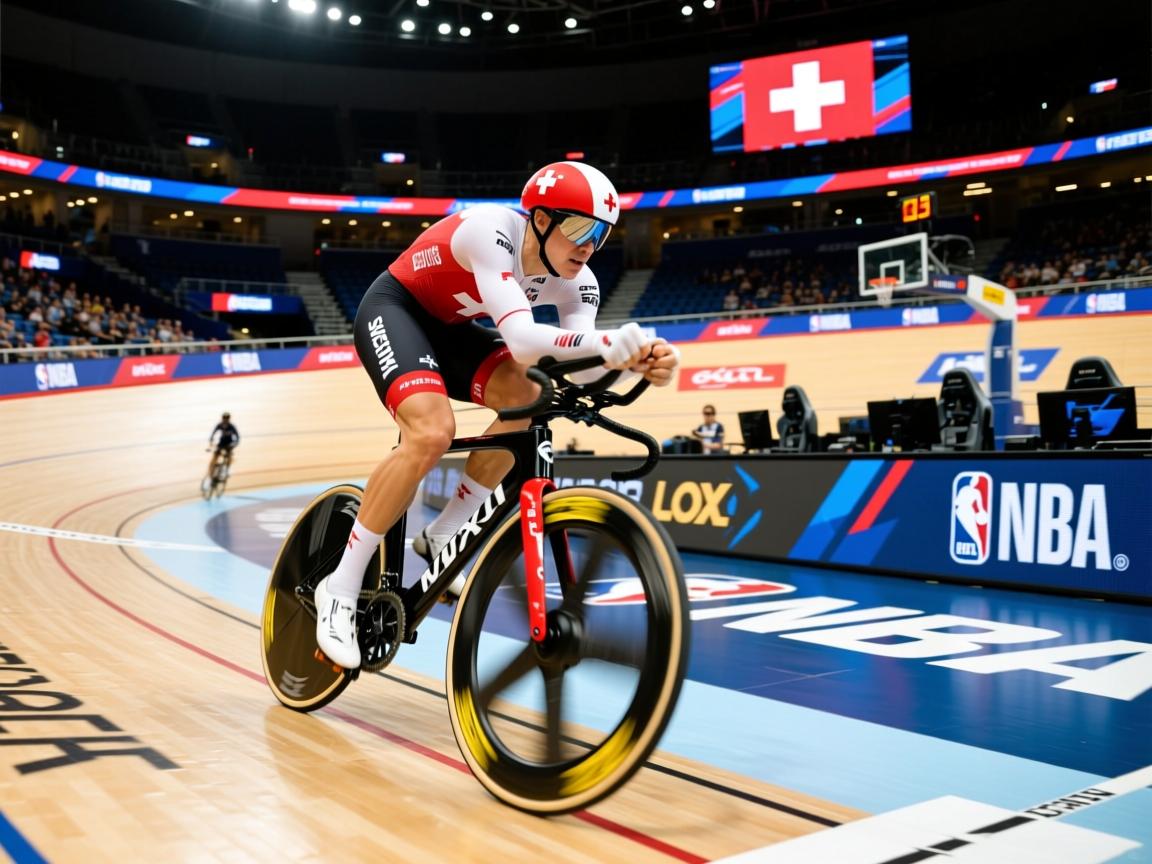 瑞士自行车选手奋力冲刺 打破纪录